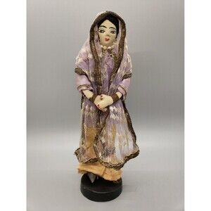 1960s Soft Body India Souvenir Doll National Costume Woman in Sari Ethnic VTG